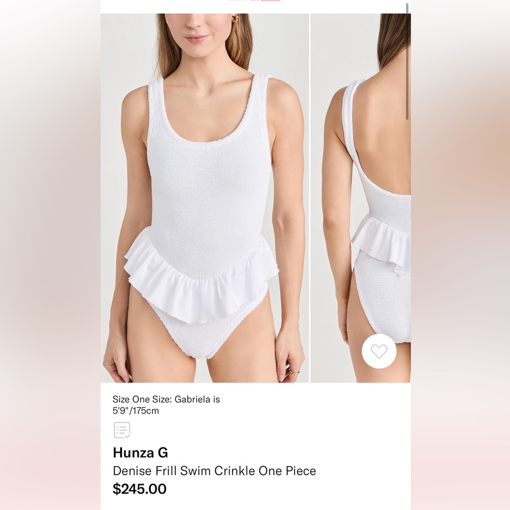 Hunza G - Denise frill swim crinkle one piece